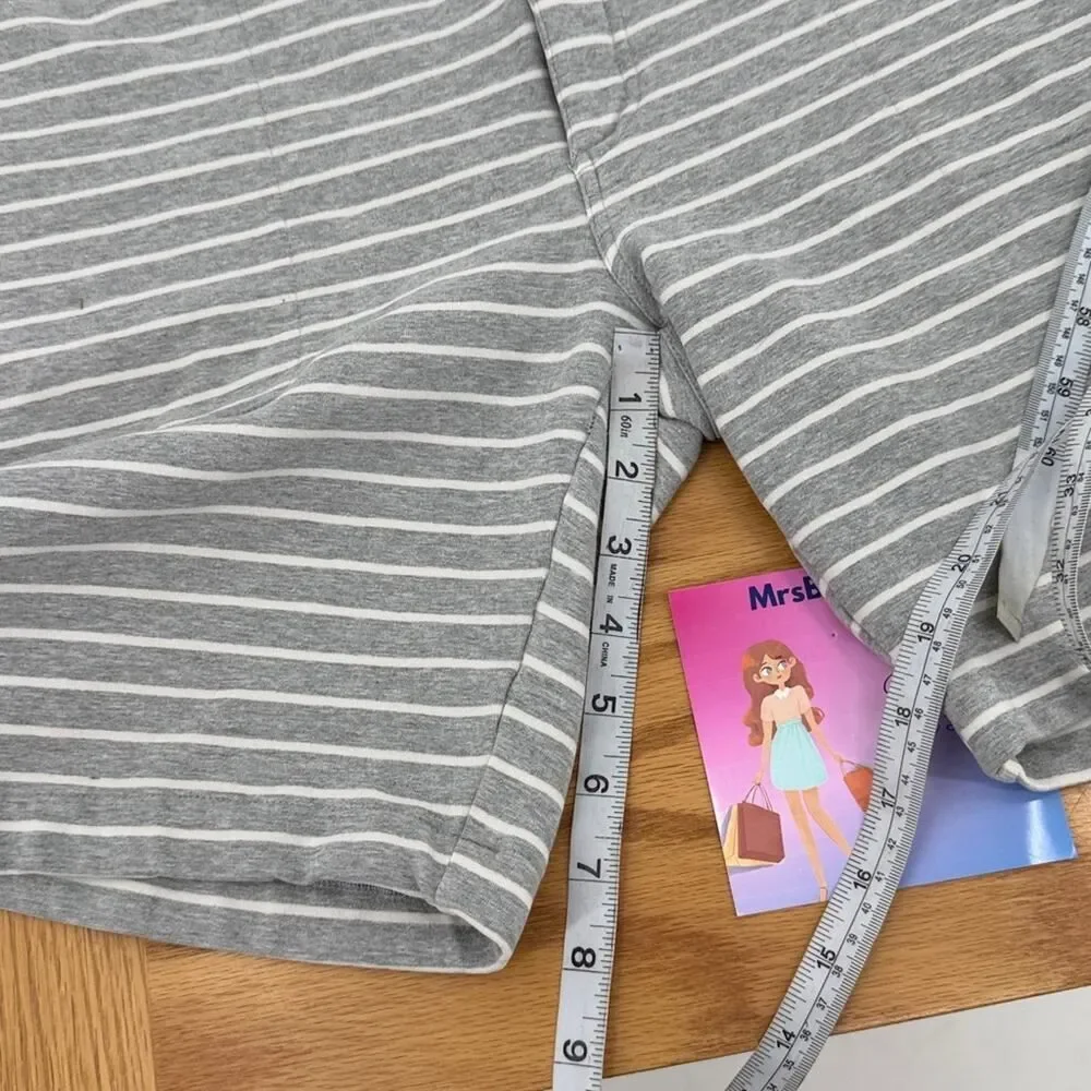 Michael Kors Gray Striped Women's Shorts Large
